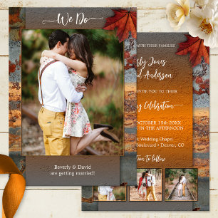 Invitation L'automne quitte Mariage industriel Photo