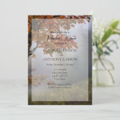 Invitation L'automne quitte Rustic Mariage Rerépétition Invit (Debout devant)