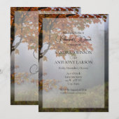 Invitation L'automne quitte Rustic Mariage Rerépétition Invit (Devant / Derrière)