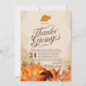Invitation L'automne quitte Thanksgiving (Devant)