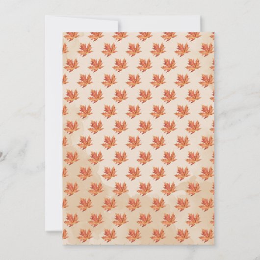 Invitation L'automne quitte Thanksgiving (Dos)