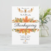 Invitation L'automne quitte Thanksgiving Gthering (Debout devant)