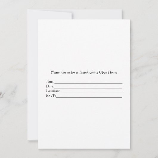 Invitation L'automne quitte Thanksgiving Open House Invitatio (Dos)