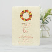 Invitation L'automne quitte Thanksgiving Wreath (Debout devant)