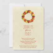 Invitation L'automne quitte Thanksgiving Wreath (Devant)