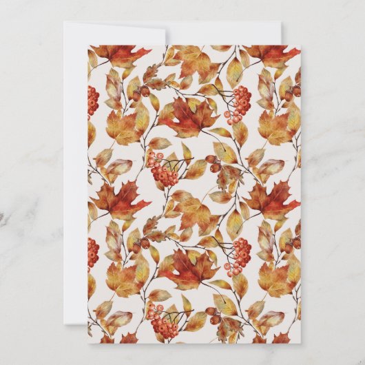 Invitation L'Automne Russe quitte Thanksgiving Dîner (Dos)