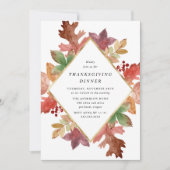 Invitation L'Automne Russe quitte Thanksgiving Dîner (Devant)