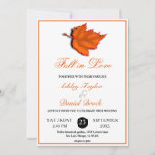 Invitation L'automne rustique élégant laisse chic Mariage de  (Devant)