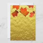 Invitation L'automne rustique laisse brûler le Mariage d'huil (Dos)