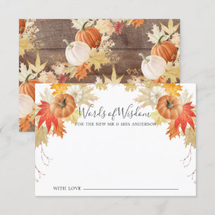 Invitation L'automne rustique laisse des mots Citrouille de s