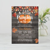 Invitation L'Automne Rustique Laisse Petit Baby shower Citrou (Debout devant)