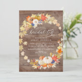 Invitation L'Automne Rustique Laisse Wreath Fête des mariées (Debout devant)