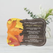 Invitation L'automne rustique quitte bois nuptiale douche Inv (Debout devant)