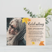 Invitation L'automne rustique quitte les funérailles | Célébr (Debout devant)