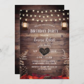 Invitation L'automne rustique quitte Vintage Lanterne Anniver (Devant / Derrière)