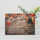 Invitation L'Automne Rustique Vin Barrel Quitte La Retraite (Debout devant)
