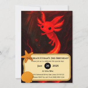 Invitation Lava Axolotl à Fiery Abyss Anniversaire