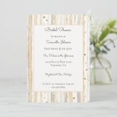 Invitation Lavabo de mariage rayé de cœurs blanc crème (Debout devant)