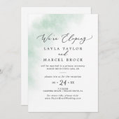 Invitation Lavage à l'aquarelle | Réception de fuite verte (Devant / Derrière)