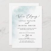 Invitation Lavage à l'aquarelle | Réception de mariage en fui (Devant / Derrière)