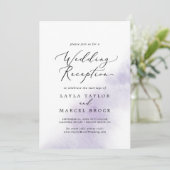 Invitation Lavage à l'aquarelle | Réception de mariage violet (Debout devant)