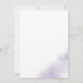 Invitation Lavage à l'aquarelle | Réception de mariage violet (Dos)