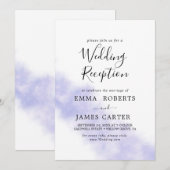 Invitation Lavage à l'aquarelle | Réception de mariage violet (Devant / Derrière)