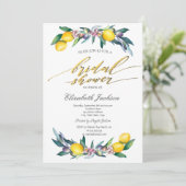 Invitation Lavage à l'eau Citrons Olives Réception de mariage (Debout devant)