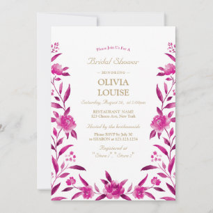 Invitation Lavage à l'eau rose floral Chinoiserie douche de m