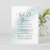 Invitation Lavage Aquarelle | Renouvellement de Vœux Blue We  (Debout devant)