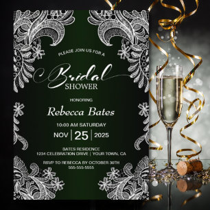 Invitation Lavage Blanc Mariage Shower Vert