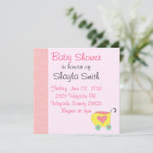 Invitation Lavage de Buggy Bébé Rose (Debout devant)