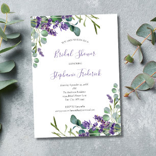 Invitation Lavage de lavande Eucalyptus Fleurs Vertes Enterre