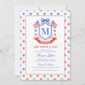 Invitation Lavage de main Rouge Blanc & Je Fais Monogramme Fê (Devant)