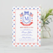 Invitation Lavage de main Rouge Blanc & Je Fais Monogramme Fê (Debout devant)