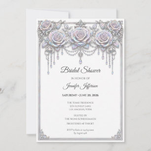 Invitation Lavage de mariage floral iridescent élégant