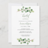Invitation Lavage de Mariée - Feuillage de Eucalyptus Rustiqu (Devant)