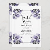 Invitation Lavage de roses lavande violette délicate Fête de  (Devant / Derrière)