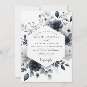 Invitation Lavage Indigo Botanique Mariage
