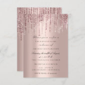 Invitation Lavage Pailleté Rose Marsala pour Mariage (Devant / Derrière)