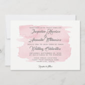 Invitation Lavage simple à l'aquarelle : le pinceau rose écla (Devant)