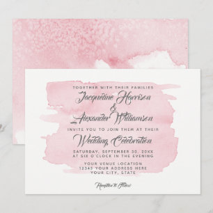 Invitation Lavage simple à l'aquarelle : le pinceau rose écla