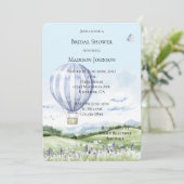 Invitation Lavande à air chaud ballon Fête des mariées floral (Debout devant)