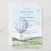 Invitation Lavande à air chaud ballon Fête des mariées floral (Devant)
