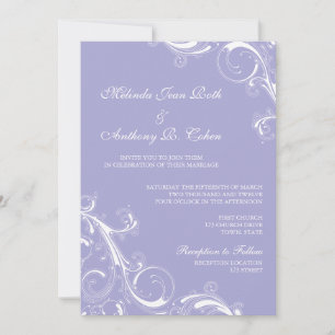 Invitation Lavande à balayage Filigree