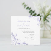 Invitation Lavande à balayage Filigree (Debout devant)