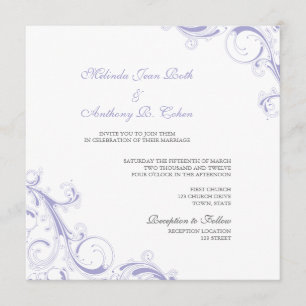 Invitation Lavande à balayage Filigree
