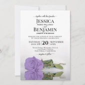 Invitation Lavande à longue tige violet Rose Élégant mariage (Devant)