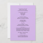 Invitation Lavande, Amour & Dévotion, Mariage (Dos)