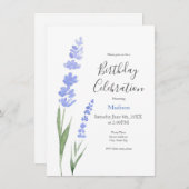 Invitation Lavande aquarelle (Devant / Derrière)